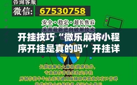 开挂技巧“微乐麻将小程序开挂是真的吗”开挂详细教程