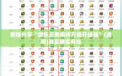 教程分享“微乐云南麻将万能开挂器”(透视)其实确实有挂