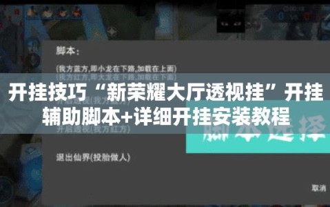 开挂技巧“新荣耀大厅透视挂”开挂辅助脚本+详细开挂安装教程