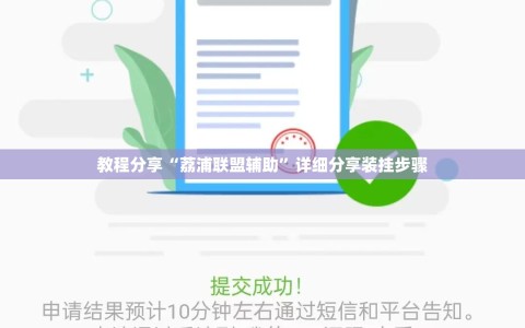 教程分享“荔浦联盟辅助”详细分享装挂步骤