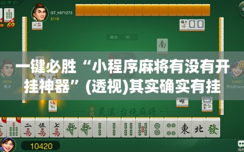 一键必胜“小程序麻将有没有开挂神器”(透视)其实确实有挂