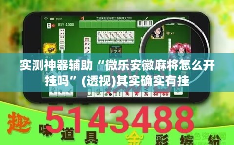 实测神器辅助“微乐安徽麻将怎么开挂吗”(透视)其实确实有挂