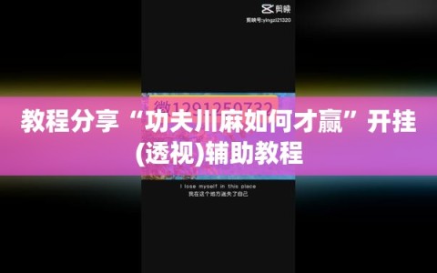 教程分享“功夫川麻如何才赢”开挂(透视)辅助教程
