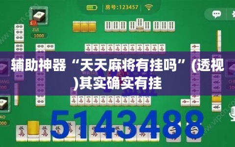 辅助神器“天天麻将有挂吗”(透视)其实确实有挂