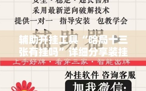 辅助开挂工具“哈局十三张有挂吗”详细分享装挂步骤