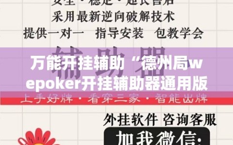 万能开挂辅助“德州局wepoker开挂辅助器通用版”科技辅助神器手机版