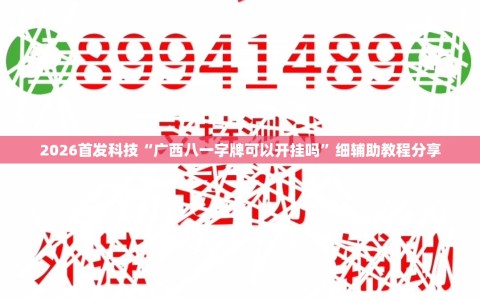 2026首发科技“广西八一字牌可以开挂吗”细辅助教程分享