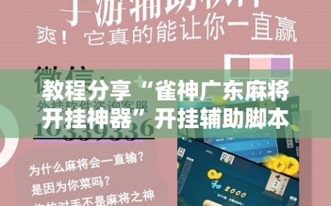 教程分享“雀神广东麻将开挂神器”开挂辅助脚本+详细开挂安装教程