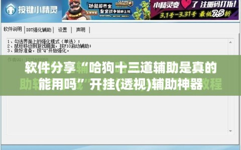 软件分享“哈狗十三道辅助是真的能用吗”开挂(透视)辅助神器