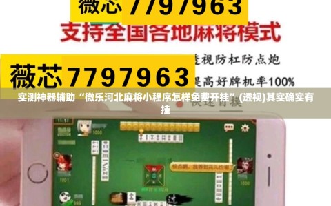 实测神器辅助“微乐河北麻将小程序怎样免费开挂”(透视)其实确实有挂