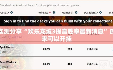 实测分享“欢乐龙城3提高胜率最新消息”原来可以开挂