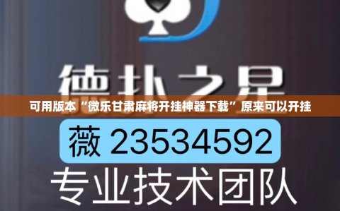 可用版本“微乐甘肃麻将开挂神器下载”原来可以开挂