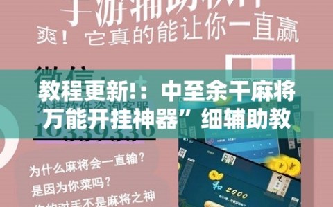 教程更新!：中至余干麻将万能开挂神器”细辅助教程分享