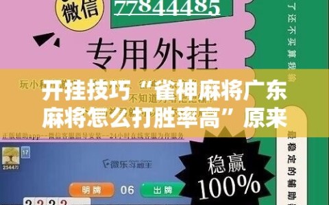 开挂技巧“雀神麻将广东麻将怎么打胜率高”原来可以开挂