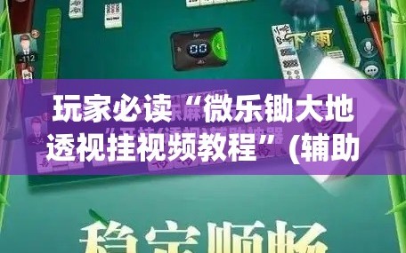 玩家必读“微乐锄大地透视挂视频教程”(辅助神器)开挂详细教程