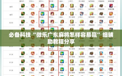 必备科技“微乐广东麻将怎样容易赢”细辅助教程分享
