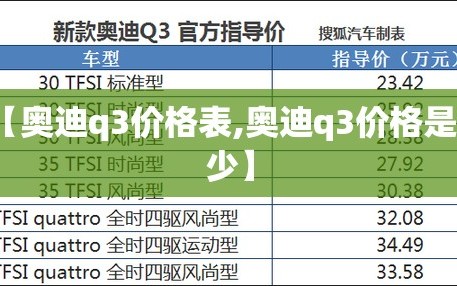 【奥迪q3价格表,奥迪q3价格是多少】