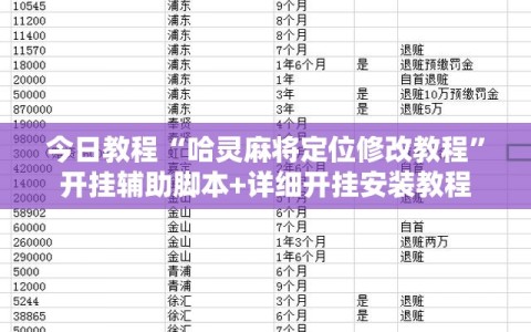 今日教程“哈灵麻将定位修改教程”开挂辅助脚本+详细开挂安装教程