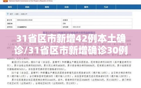31省区市新增42例本土确诊/31省区市新增确诊30例本土12例