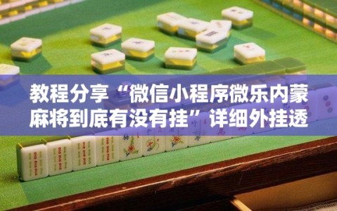 教程分享“微信小程序微乐内蒙麻将到底有没有挂”详细外挂透视辅助软件教程