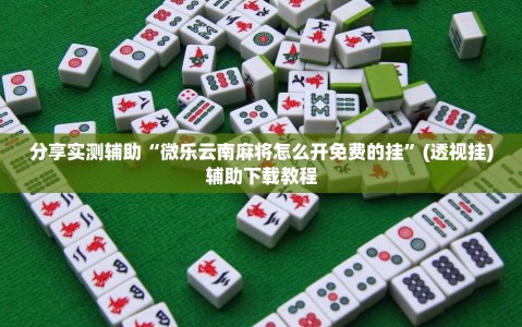 分享实测辅助“微乐云南麻将怎么开免费的挂”(透视挂)辅助下载教程