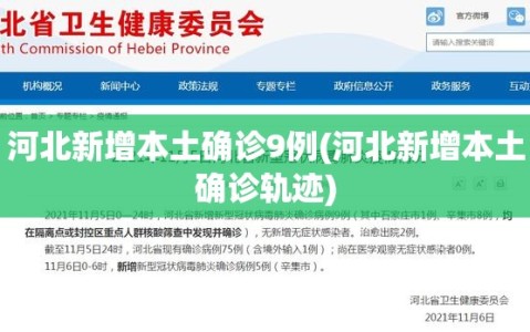 河北新增本土确诊9例(河北新增本土确诊轨迹)