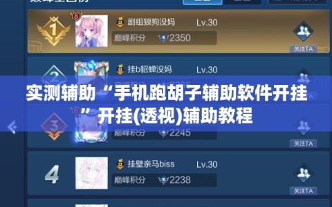 实测辅助“手机跑胡子辅助软件开挂”开挂(透视)辅助教程