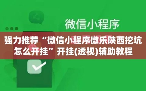 强力推荐“微信小程序微乐陕西挖坑怎么开挂”开挂(透视)辅助教程