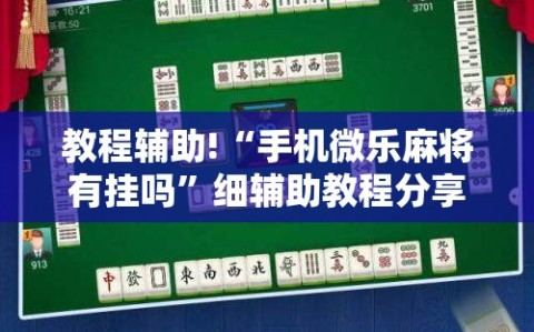 教程辅助!“手机微乐麻将有挂吗”细辅助教程分享