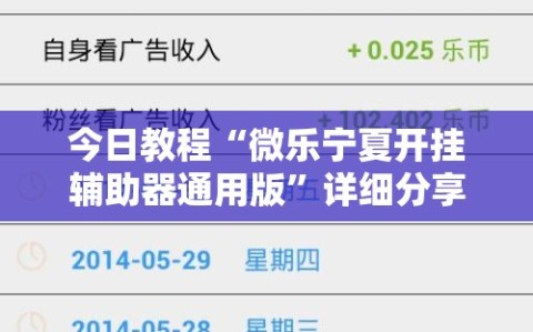 今日教程“微乐宁夏开挂辅助器通用版”详细分享装挂步骤