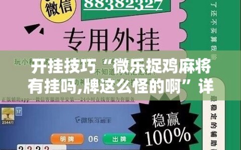 开挂技巧“微乐捉鸡麻将有挂吗,牌这么怪的啊”详细分享装挂步骤