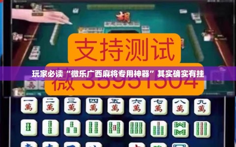 玩家必读“微乐广西麻将专用神器”其实确实有挂