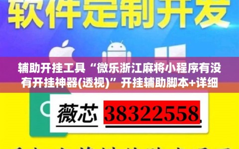 辅助开挂工具“微乐浙江麻将小程序有没有开挂神器(透视)”开挂辅助脚本+详细开挂安装教程