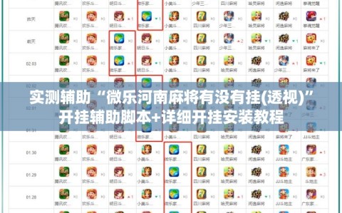 实测辅助“微乐河南麻将有没有挂(透视)”开挂辅助脚本+详细开挂安装教程