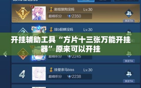 开挂辅助工具“方片十三张万能开挂器”原来可以开挂
