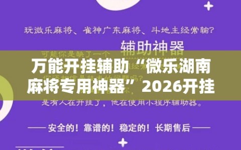 万能开挂辅助“微乐湖南麻将专用神器”2026开挂教程步骤
