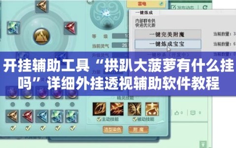 开挂辅助工具“拱趴大菠萝有什么挂吗”详细外挂透视辅助软件教程