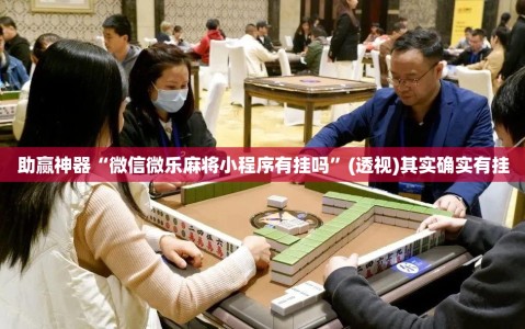 助赢神器“微信微乐麻将小程序有挂吗”(透视)其实确实有挂