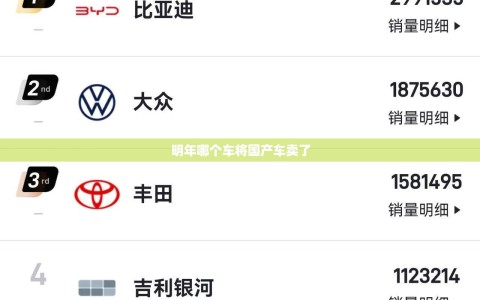 明年哪个车将国产车卖了