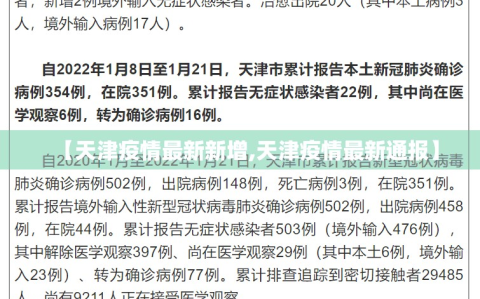 【天津疫情最新新增,天津疫情最新通报】
