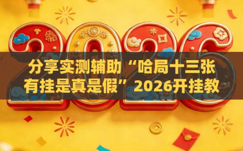 分享实测辅助“哈局十三张有挂是真是假”2026开挂教程步骤
