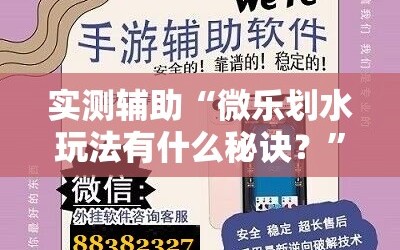 实测辅助“微乐划水玩法有什么秘诀？”详细开挂教程