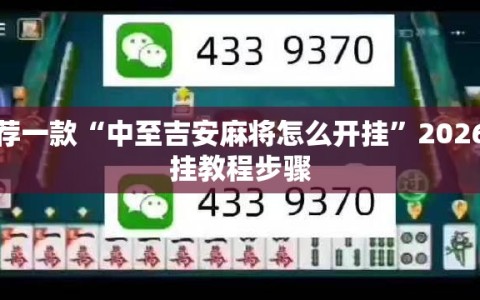 推荐一款“中至吉安麻将怎么开挂”2026开挂教程步骤