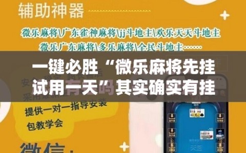 一键必胜“微乐麻将先挂试用一天”其实确实有挂