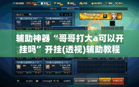 辅助神器“哥哥打大a可以开挂吗”开挂(透视)辅助教程