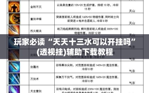 玩家必读“天天十三水可以开挂吗”(透视挂)辅助下载教程