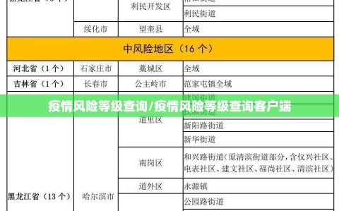 疫情风险等级查询/疫情风险等级查询客户端