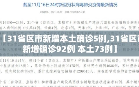 【31省区市新增本土确诊5例,31省区市新增确诊92例 本土73例】