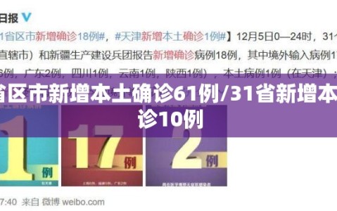 31省区市新增本土确诊61例/31省新增本土确诊10例