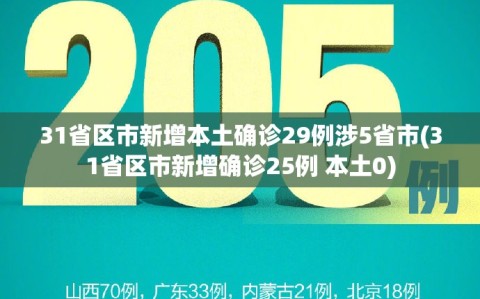 31省区市新增本土确诊29例涉5省市(31省区市新增确诊25例 本土0)